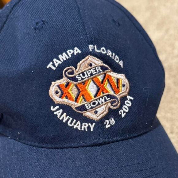 NFL Super Bowl XXXV Ravens vs. Giants-Tampa Embroidered SnapBack Logo Athletic - Picture 2 of 6